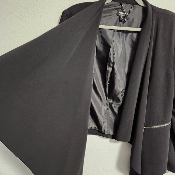 Nicole By Nicole Miller | Black Drape City Black Blazer Jacket Large - Picture 4 of 6